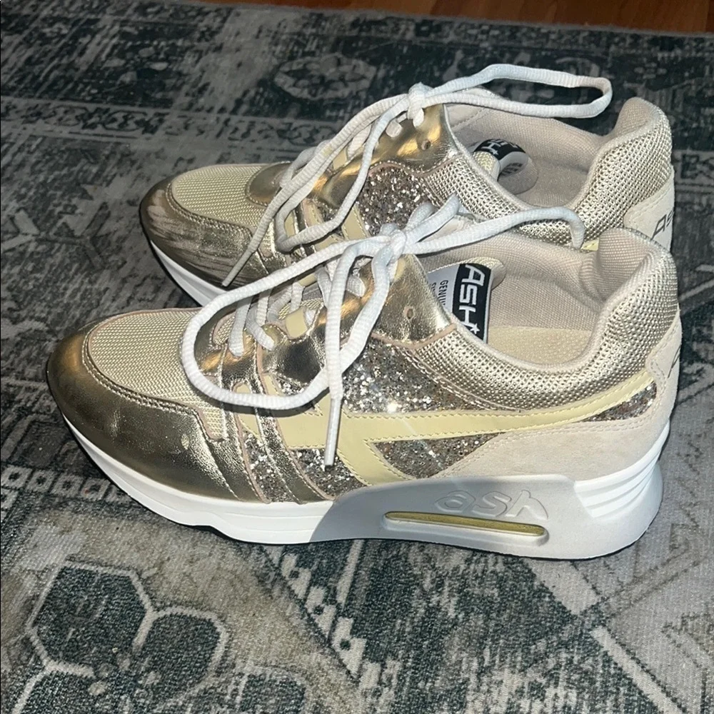 Ash Lux Metallic Glitter Trainer Sneakers size 38 US size 7.5
